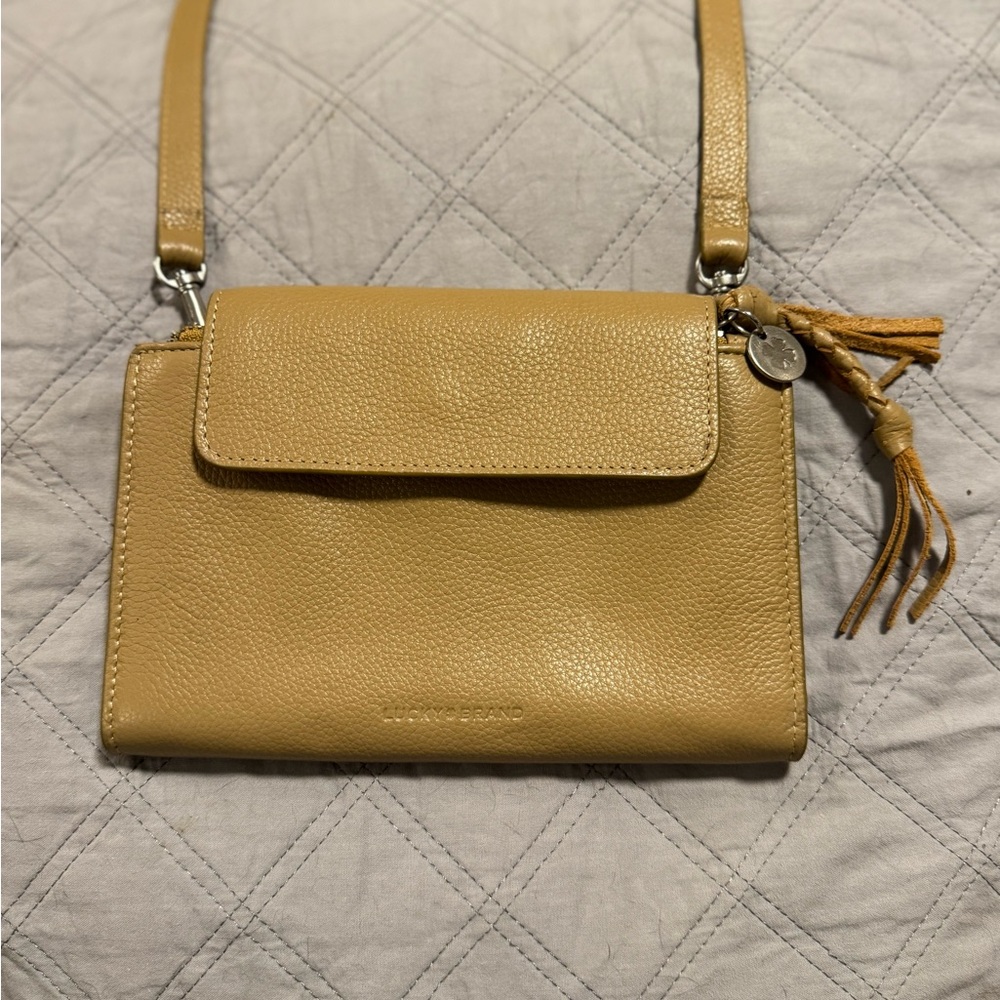 Lucky Brand Tan Leather Crossbody Bag